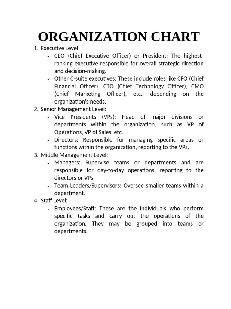 Organisation Chart | PDF | Performance Indicator | Chief Operating Officer