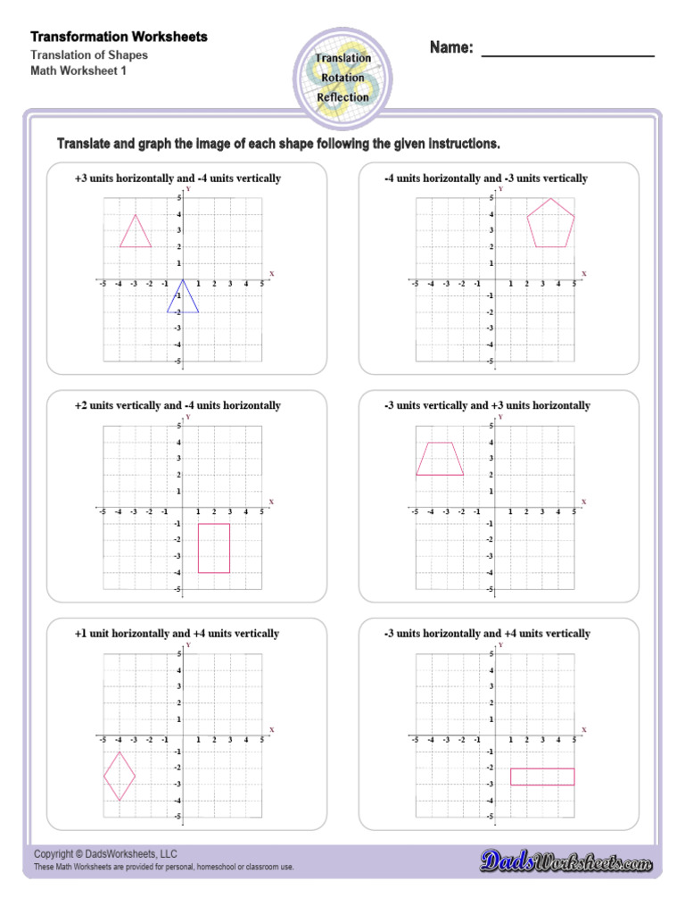 Transformation Translation of Shapes v1 | PDF
