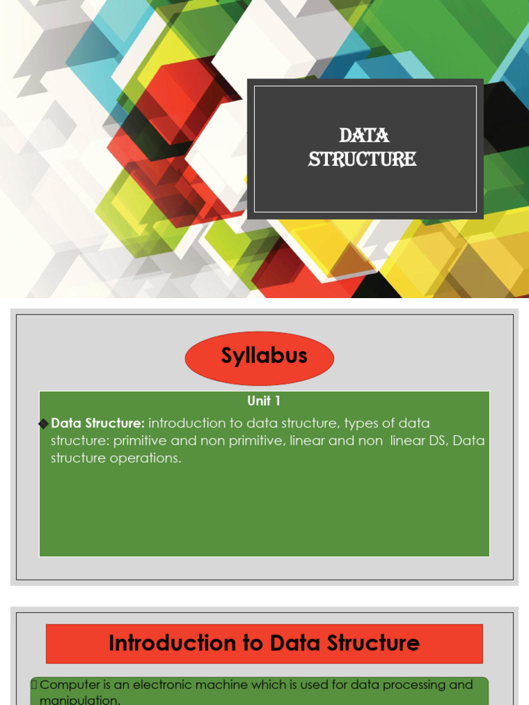 Data Structure PPT | PDF | Data Type | Pointer (Computer Programming)