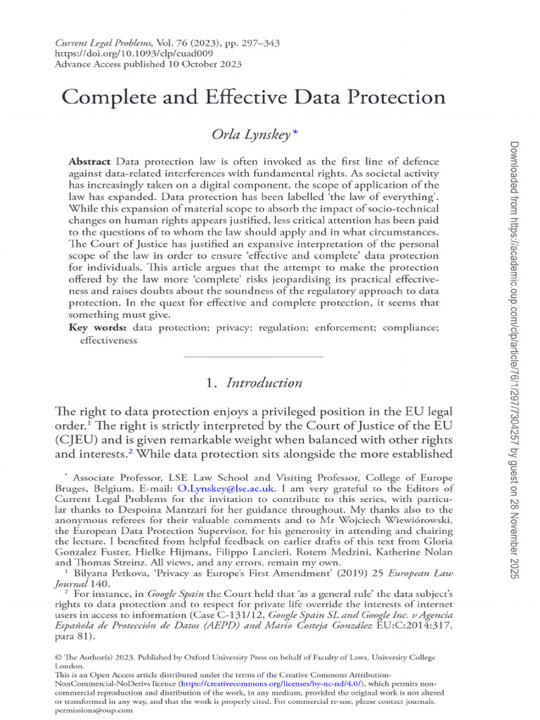 Complete and Effective Data Protection | PDF