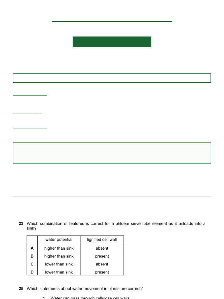 Biology P1 Questions | PDF