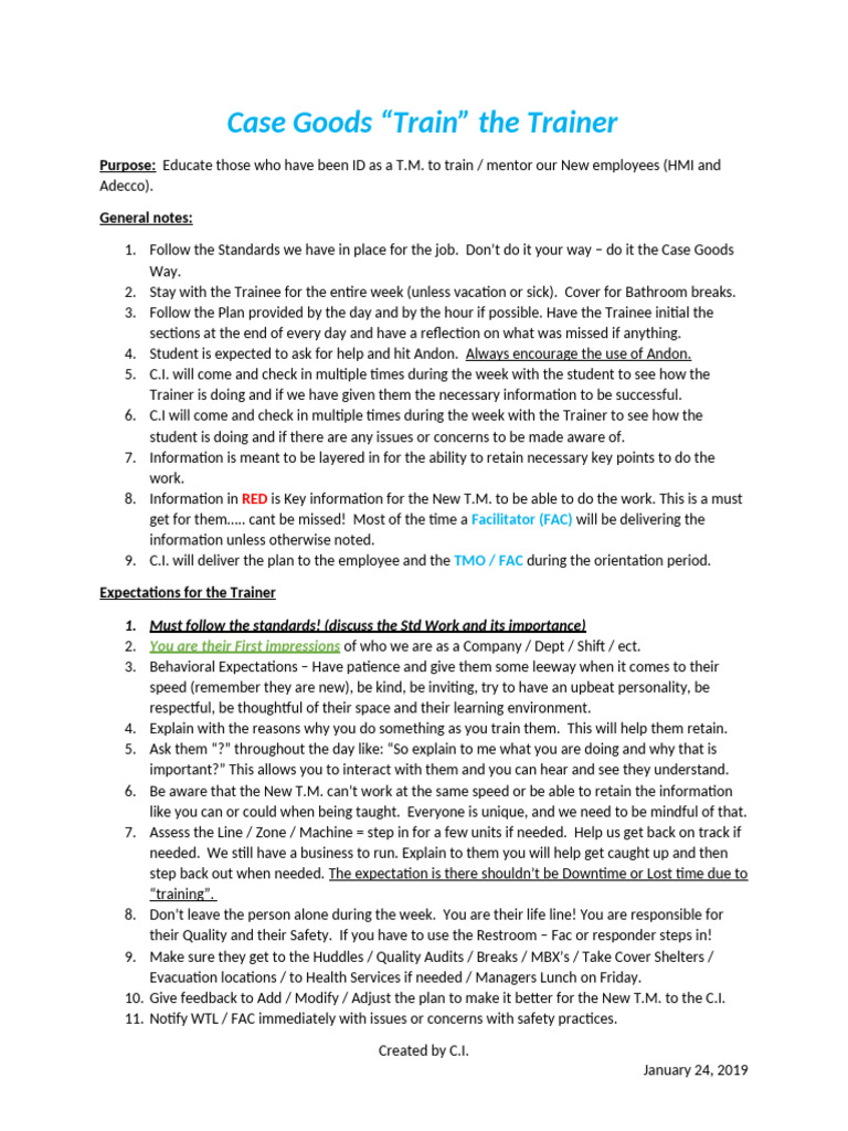 Train The Trainer (Jan 2019) | PDF