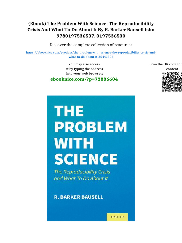 (Ebook) The Problem With Science: The Reproducibility Crisis and What ...
