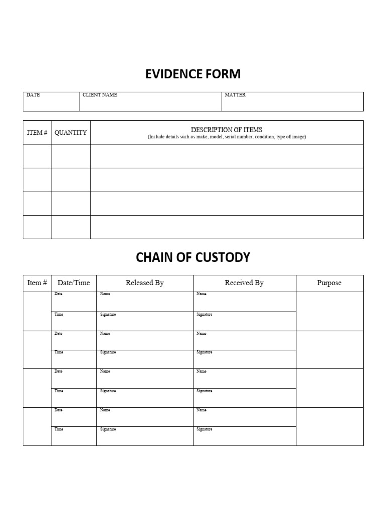 Chain of Custody Form 1690540217783 | PDF