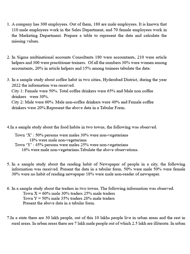 Tabulation of Data | PDF