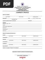 Learner Profile Form Template | PDF