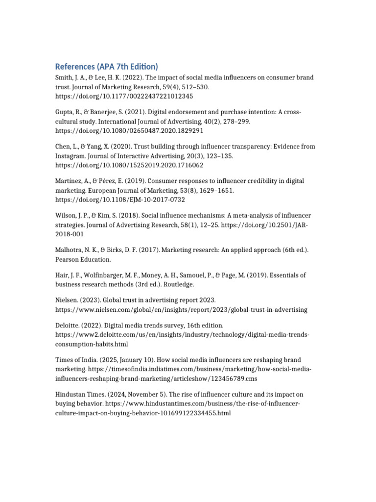 APA 7th Edition References | PDF