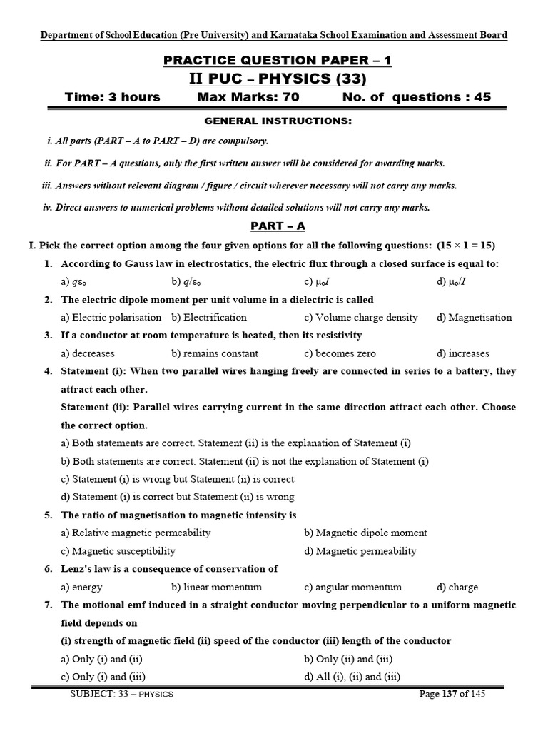 Phy Qb Practice Papers | PDF | Inductor | Magnetic Field