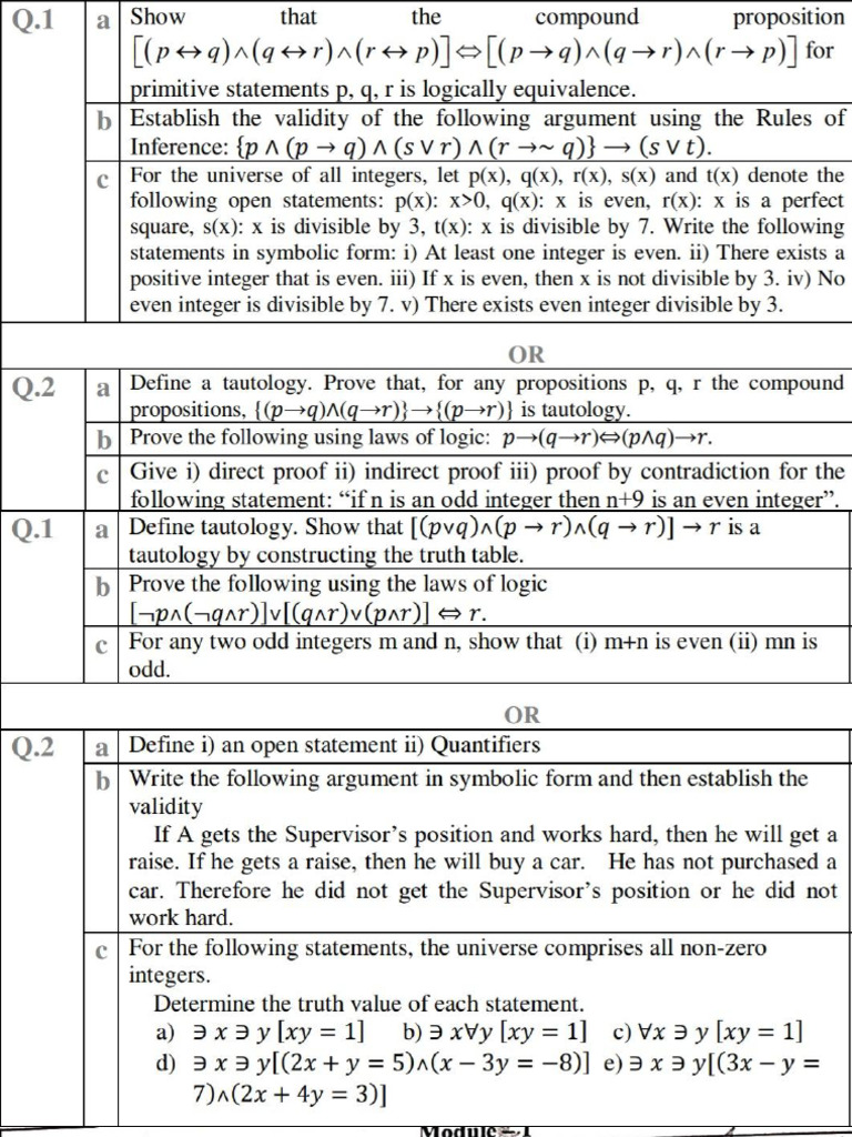 DMS Module 1 | PDF | Mathematical Proof | Argument