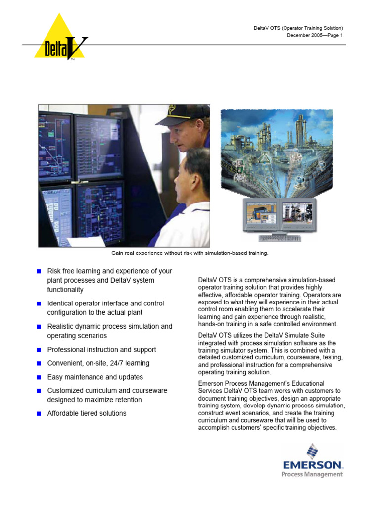 Deltav Ots (Operator Training Solution) : Data Sheet | PDF | Simulation ...