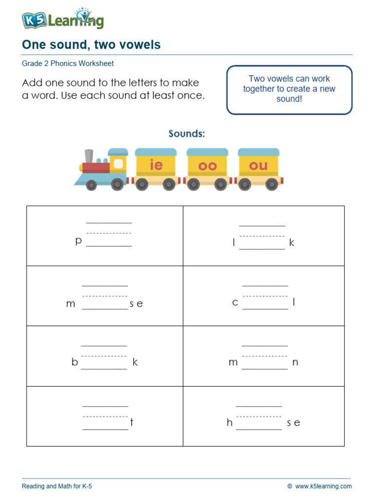 Grade 2 Vowel Digraphs 5qe | PDF