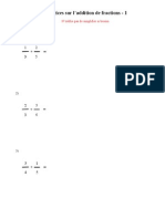 Exercices Sur L'addition de Fractions - 1