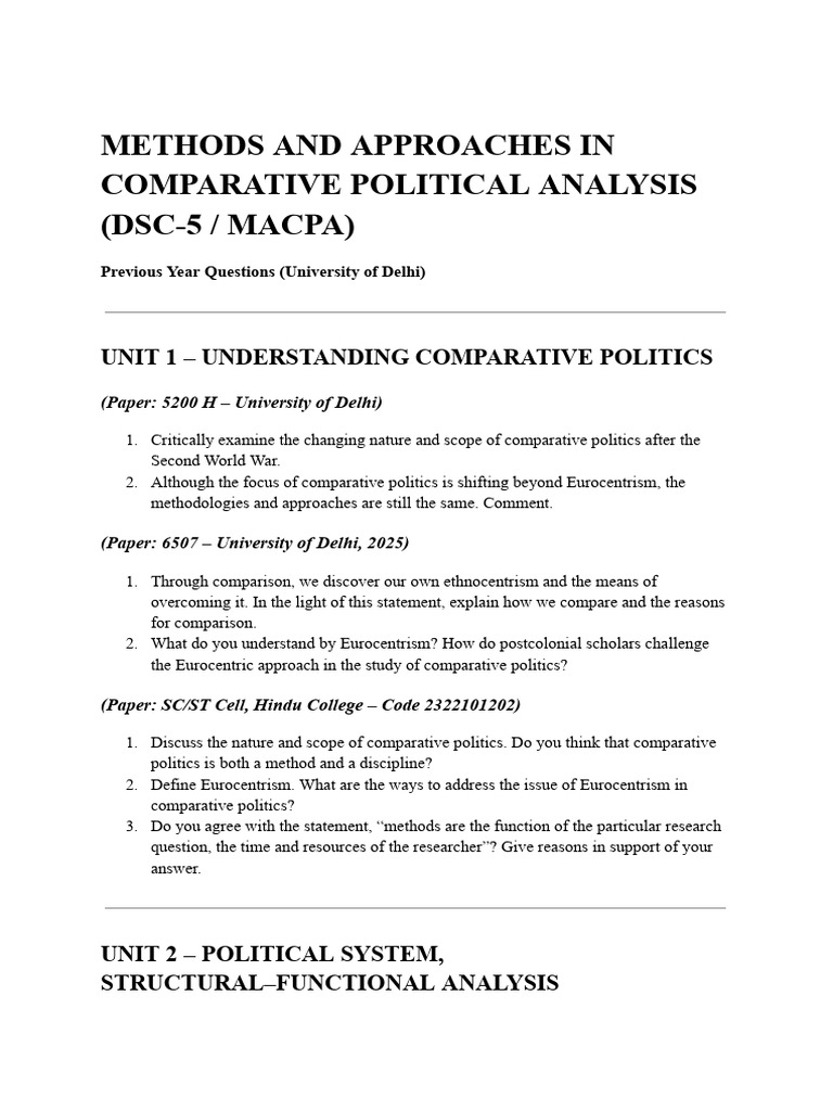 MACPA PYQs | PDF | Social Capital | World Systems Theory