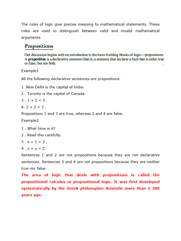 Propositional Logic in Discrete Math | PDF | Proposition | Logic