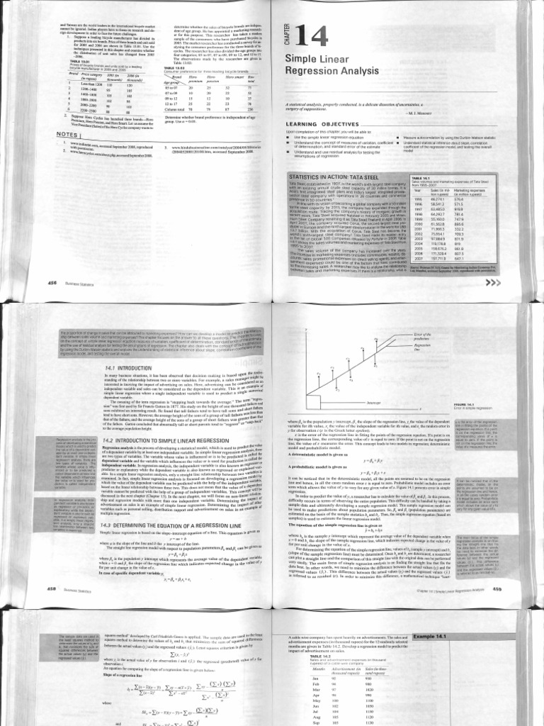 Chapter 14 Simple Linear Regression | PDF | Linear Regression ...