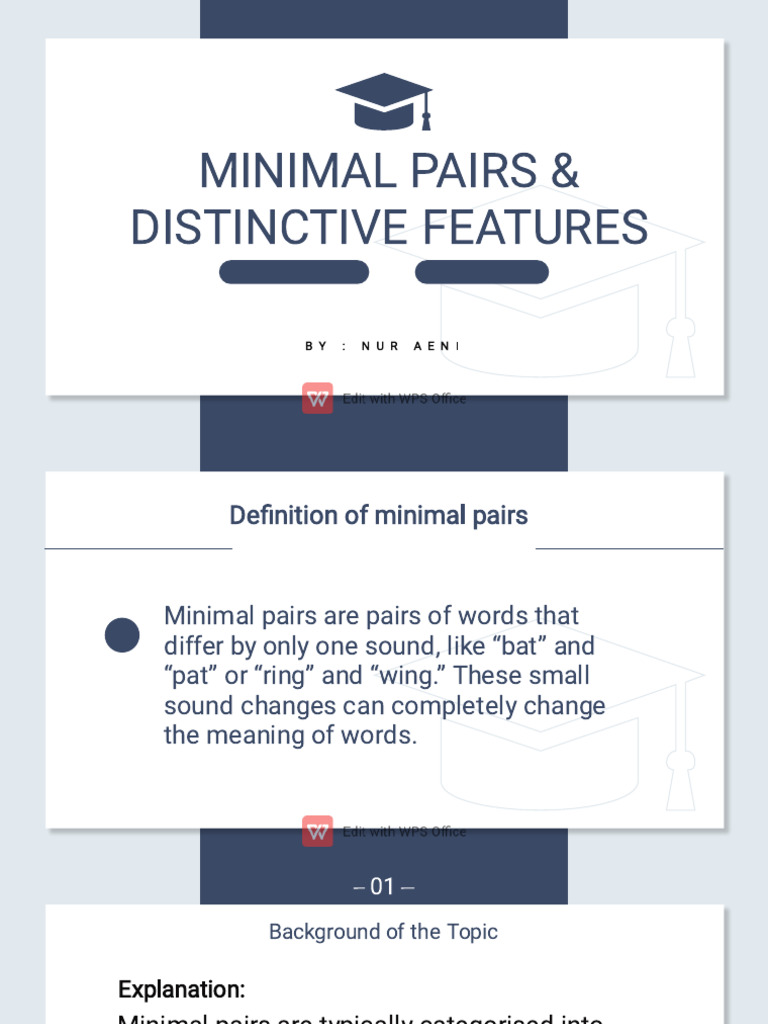 Minimal Pairs and Distinctive Features | PDF