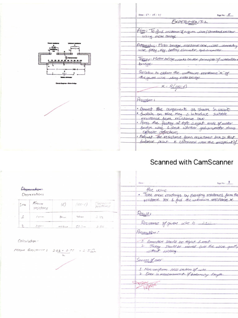 Phy Lab Record 1 | PDF
