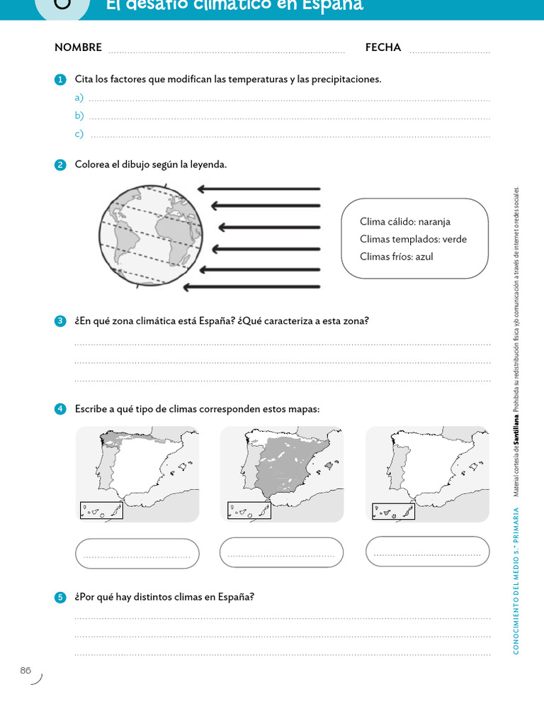 Examen Medi Tema 6 | PDF | Clima templado | Clima