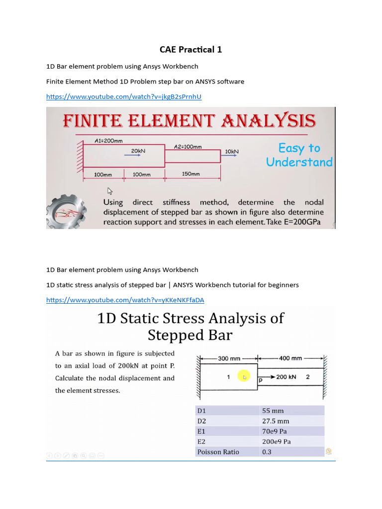 1D Bar Element Problem Using Ansys Workbench | PDF
