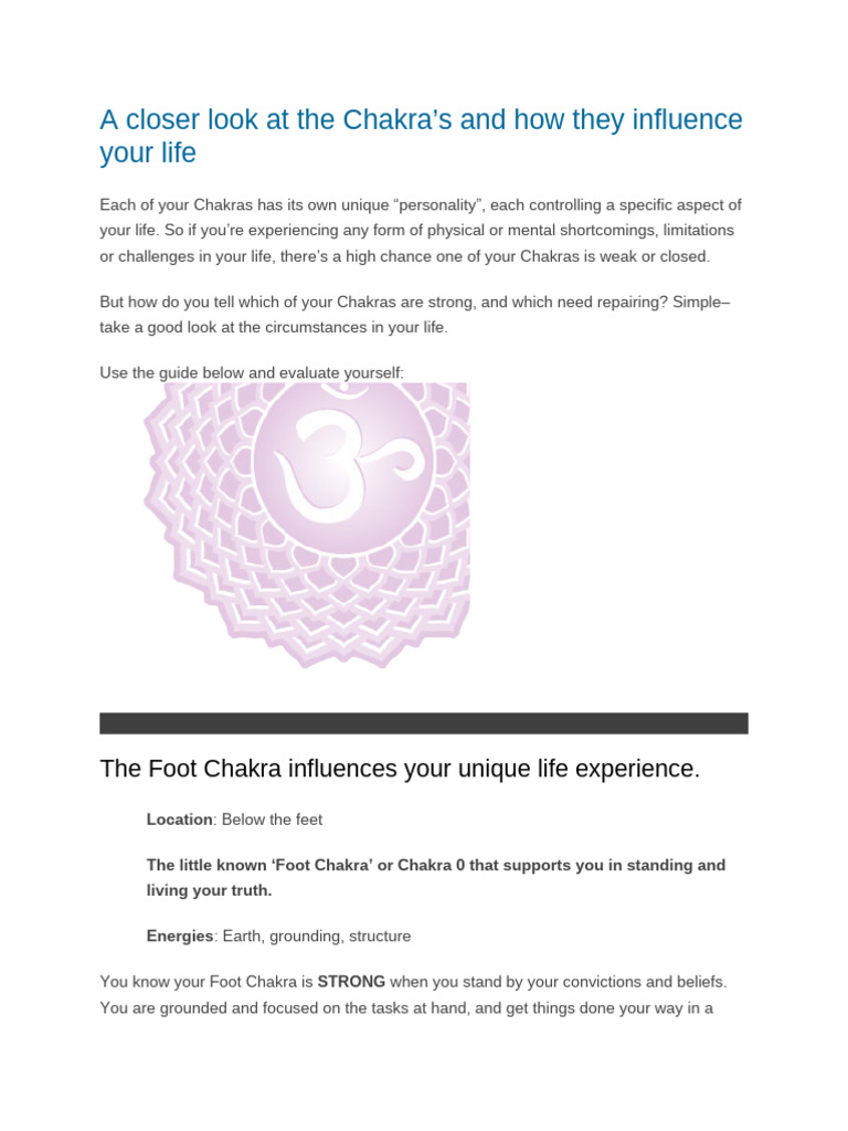A Closer Look at The Chakra | PDF | Intuition | Self Esteem