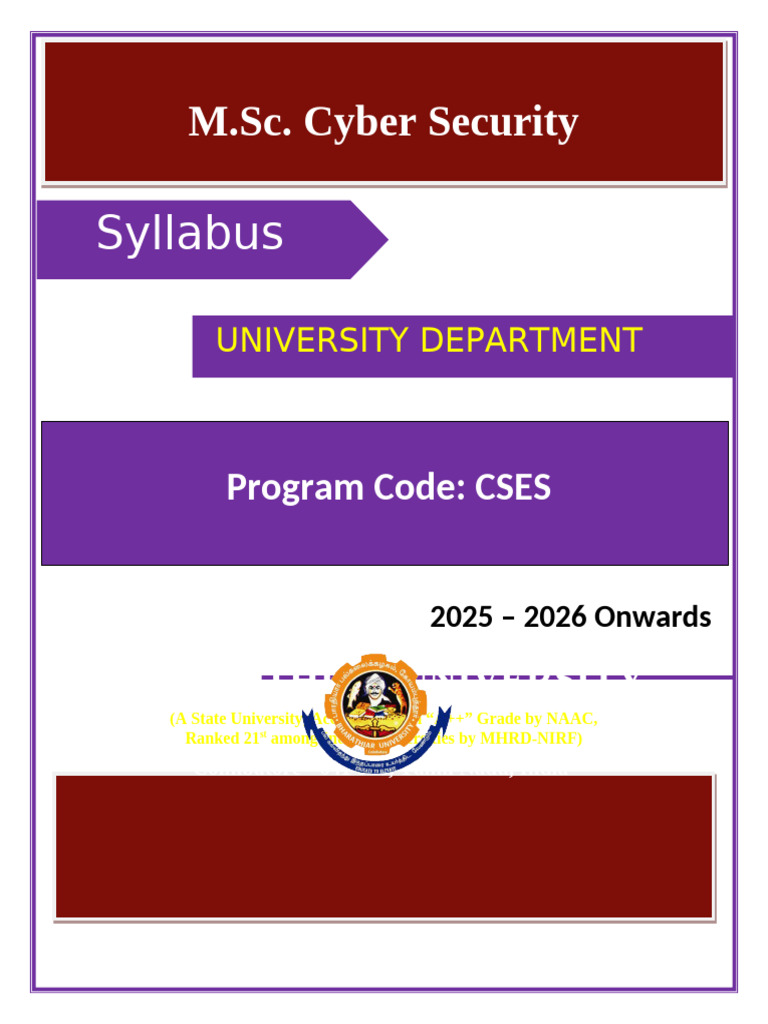 MSC Cyber Security 2025 26 Ud | PDF | Computer Network | Operating System