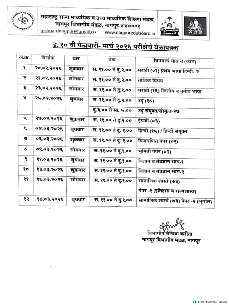 SSC Time Table 2026 | PDF