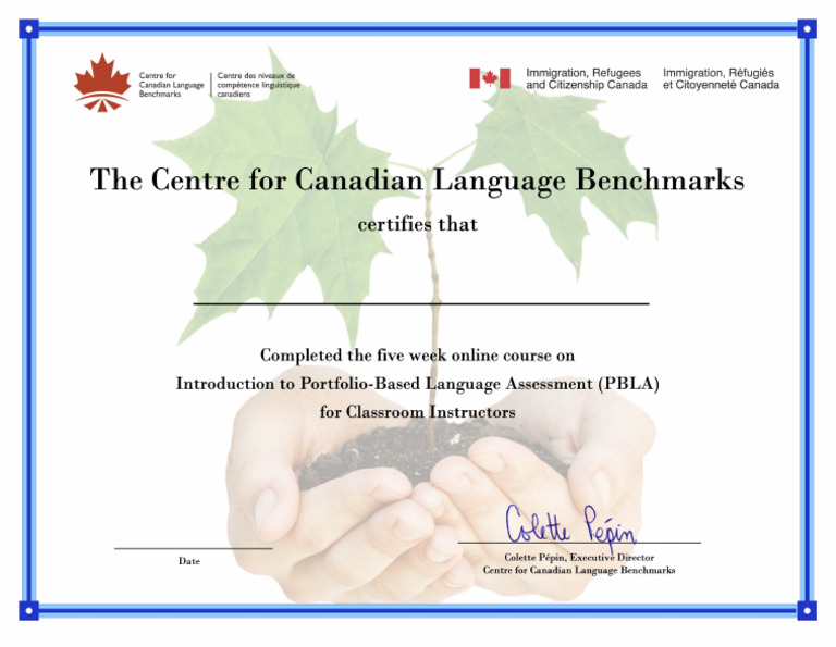 Intro To PBLA Certificate IRCC | PDF