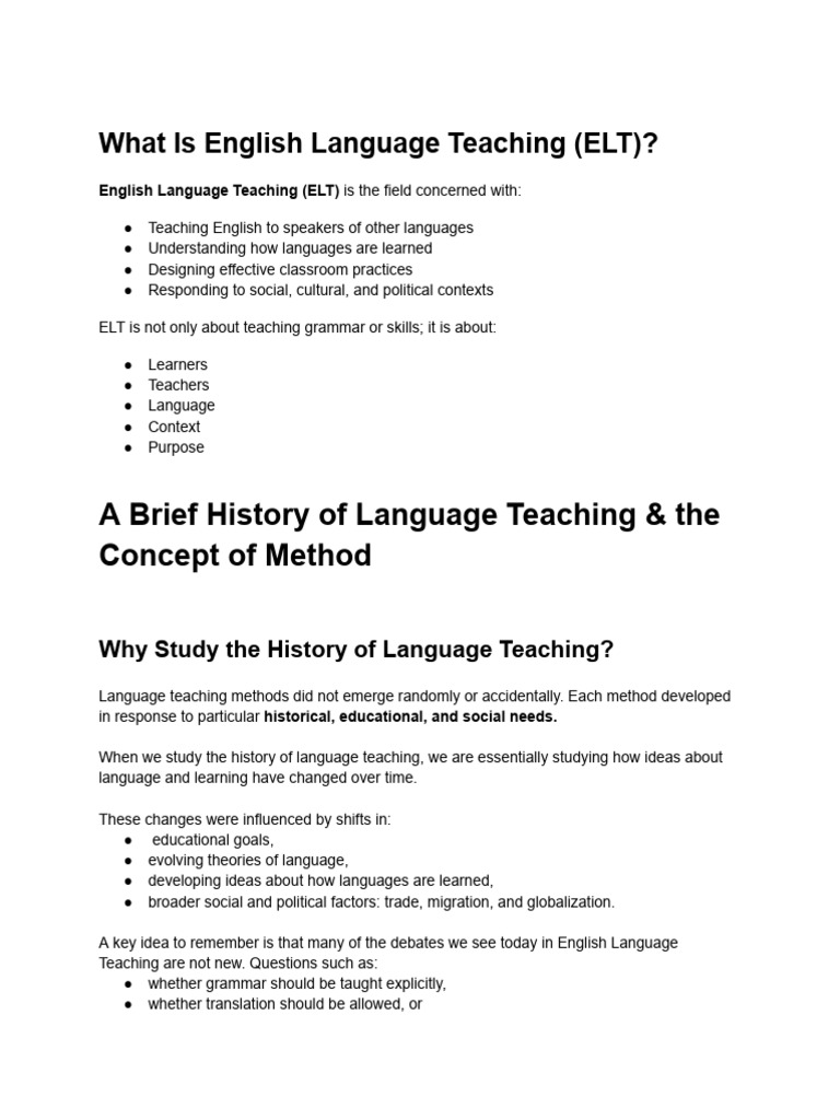 ELT Introduction | PDF | Language Education | Linguistics