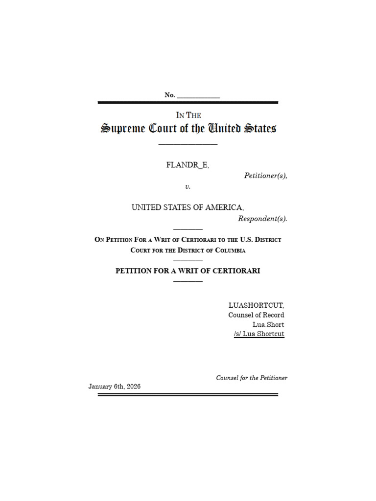 Writ of Certiorari - Flandr - e | PDF | Discovery (Law) | Burden Of ...
