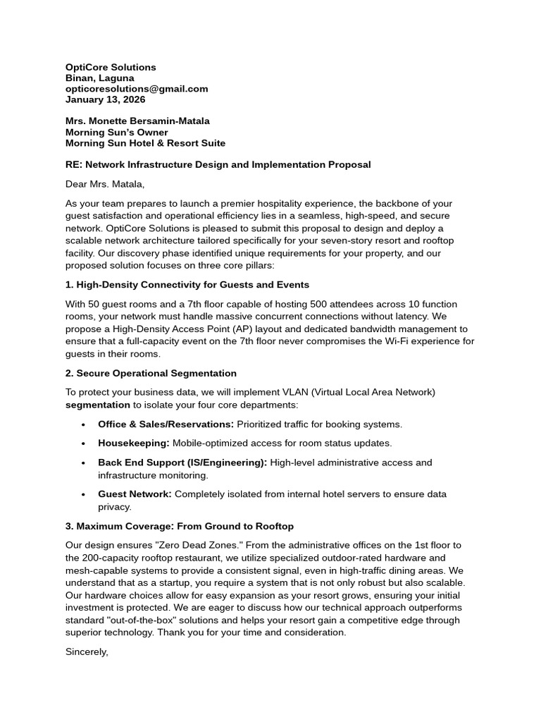 Network Infrastructure Design and Implementation Proposal | PDF ...