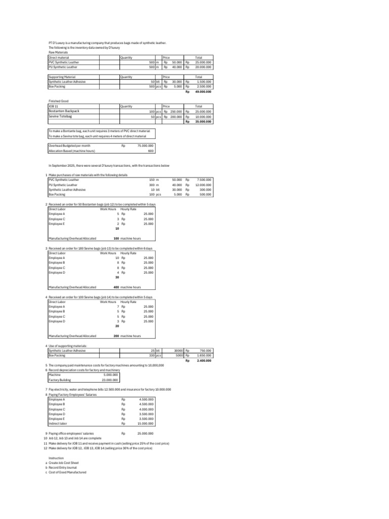 Case 3 Job Order | PDF | Business | Economies