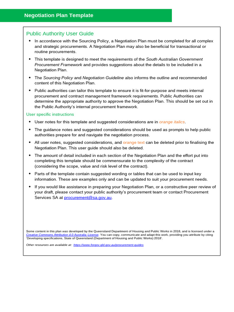 Negotiation Plan Template | PDF | Negotiation | Risk