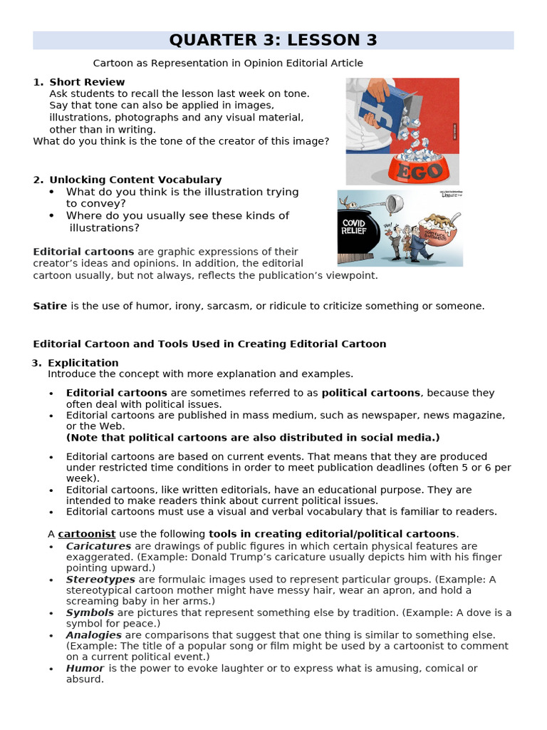 Q3 Worksheet 3 | PDF | Cartoon | Human Communication