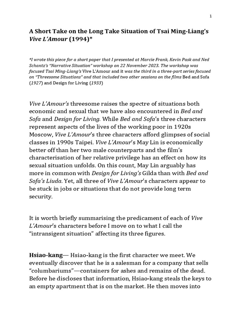 A Short Take On The Long Take Situation | PDF