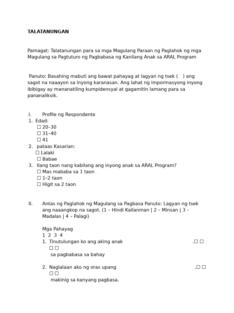 Talatanungan Group4 | PDF