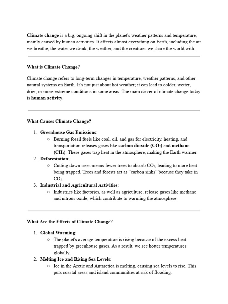 Climate Change | PDF | Climate Change | Climate Change Mitigation