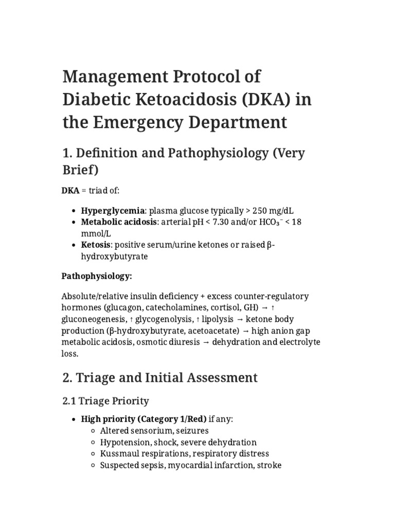DKA Management Protocol | PDF | Medical Specialties | Clinical Medicine