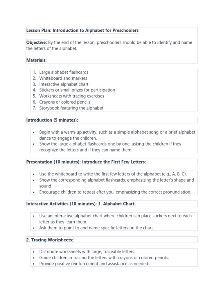 Lesson Plan TK | PDF