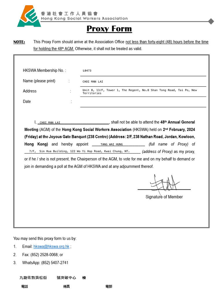 2 - Proxy Form 2024 | PDF
