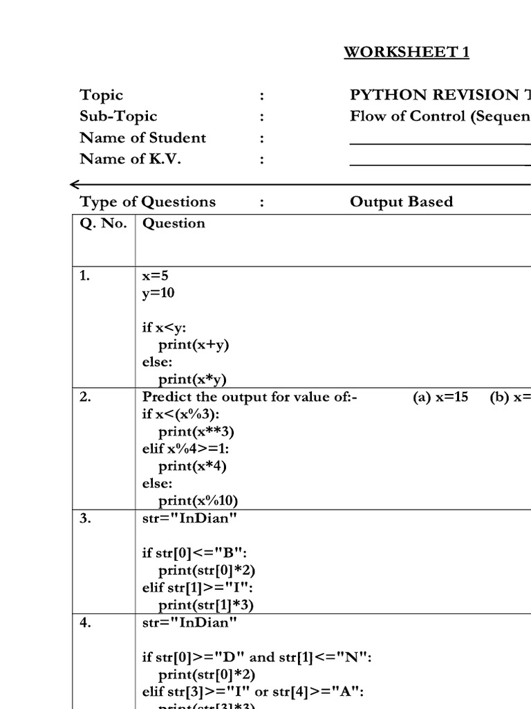 Worksheet | PDF