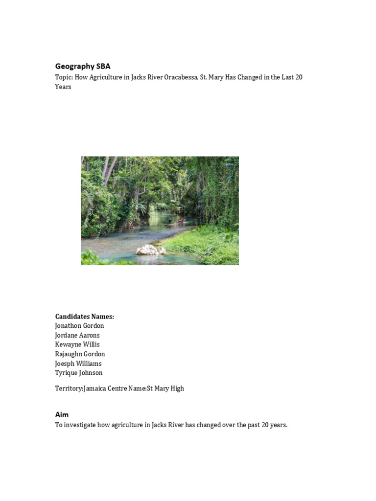 Geography SBA Final With More Pie Charts (1) 1 | PDF | Agriculture ...