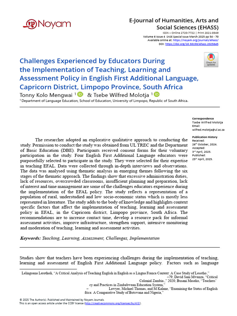 Challenges Experienced by Educators During The Imp | PDF | Teachers ...