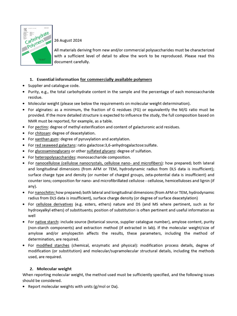 CARP Characterization Author Guidelines | PDF | Molecular Mass ...