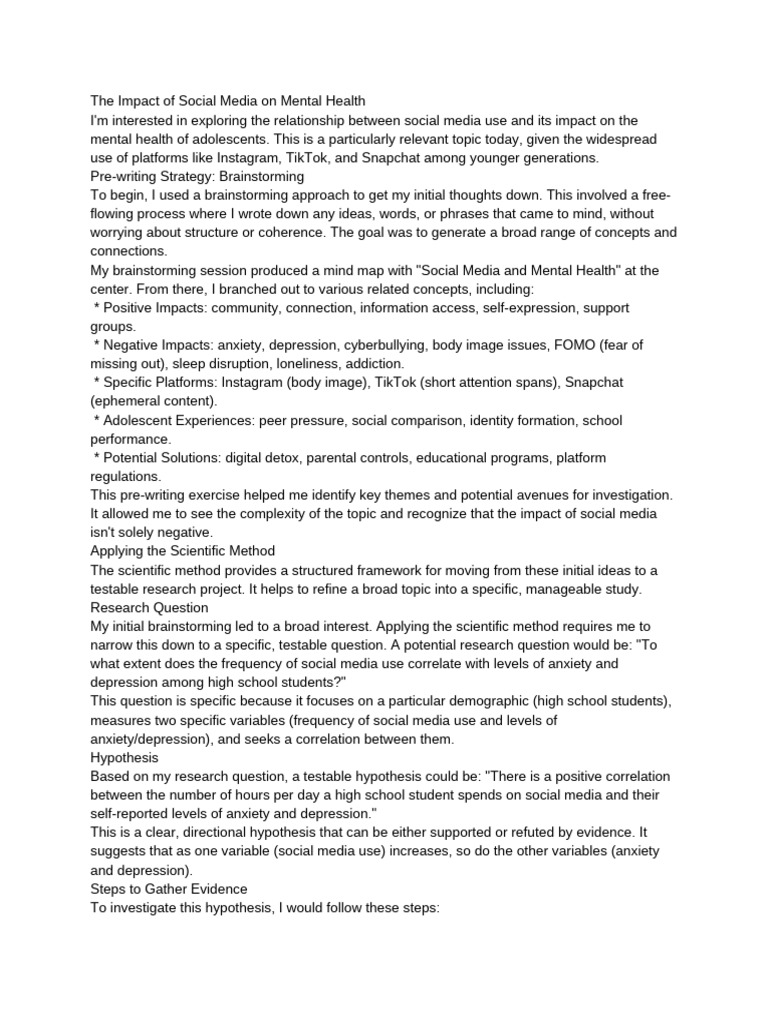 The Impact of Social Media On Mental Health | PDF | Survey Methodology ...
