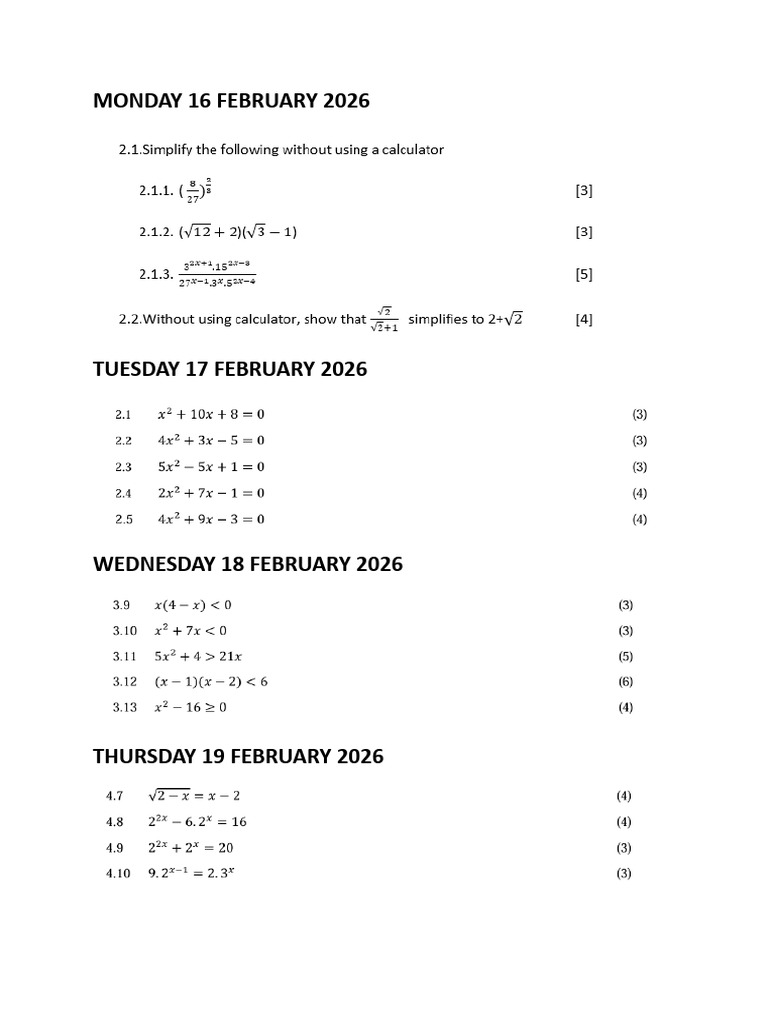 February Task 040634 | PDF
