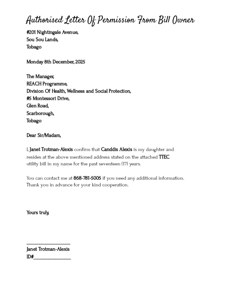 Letter of Permission | PDF