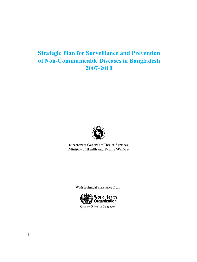 Stratigic Plan NCD December 2007 in BD | PDF | Non Communicable Disease ...