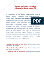 Información sobre os recortes acordados polo