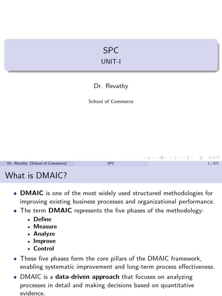 SPC Unit I Six Sigma Lean | PDF | Six Sigma | Electronic Health Record