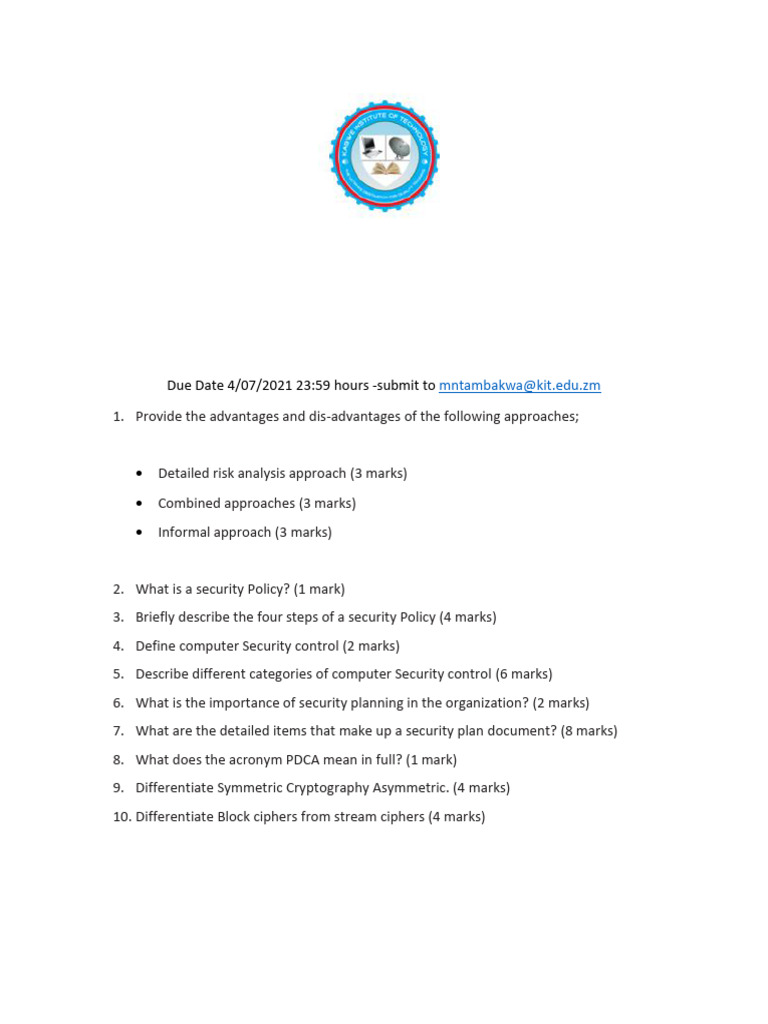 Computer Security Assignment | PDF